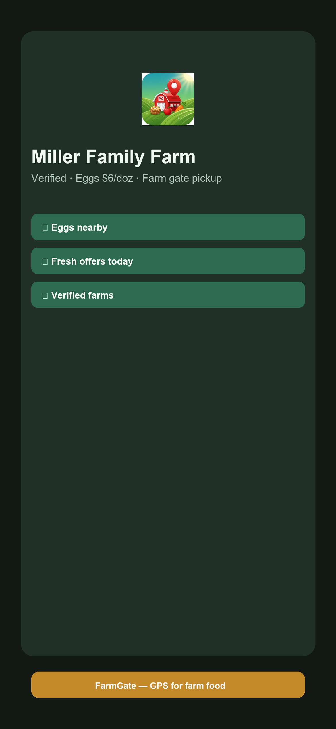 FarmGate Farm profile — Miller Family Farm demo